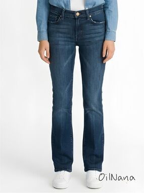 7 For All‎ Mankind Women's Bootcut Jeans Blue Size 27 Mid Rise Denim